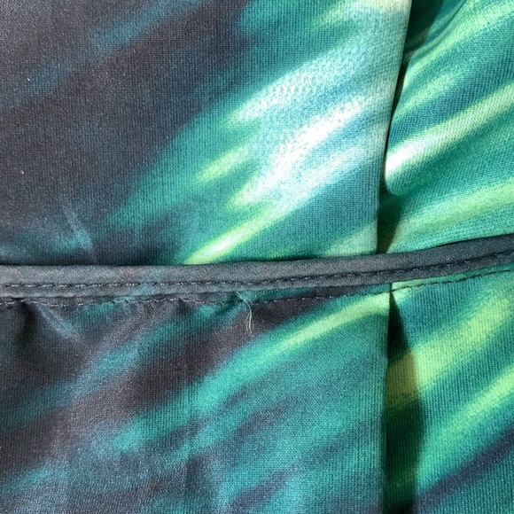 Marni Italian deep blue to bright green bateau neck tucked waist dress EUC - Picture 9 of 10